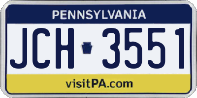 PA license plate JCH3551