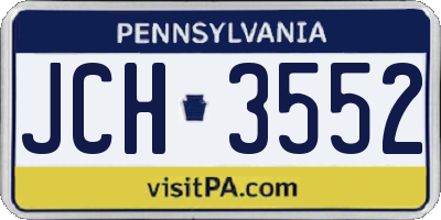 PA license plate JCH3552