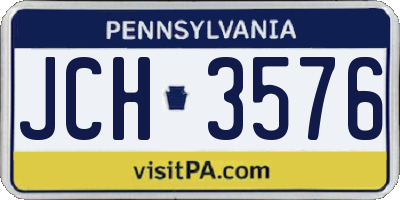 PA license plate JCH3576