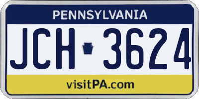 PA license plate JCH3624