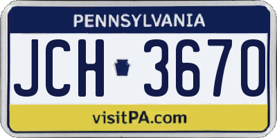PA license plate JCH3670