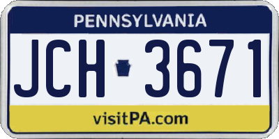 PA license plate JCH3671