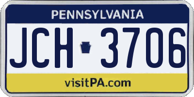 PA license plate JCH3706