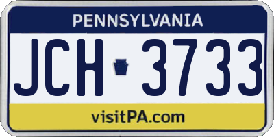 PA license plate JCH3733