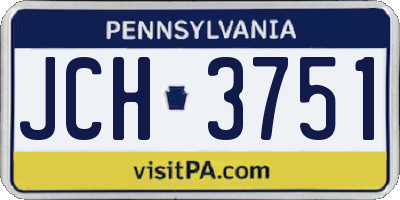 PA license plate JCH3751