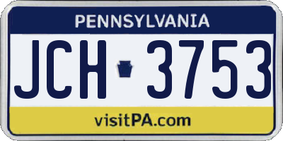 PA license plate JCH3753