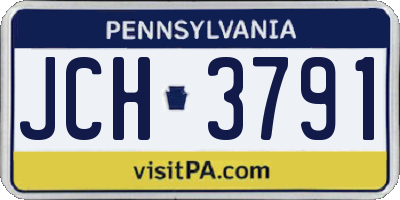 PA license plate JCH3791