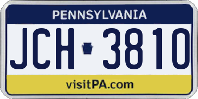 PA license plate JCH3810