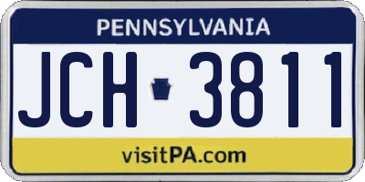 PA license plate JCH3811
