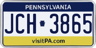 PA license plate JCH3865