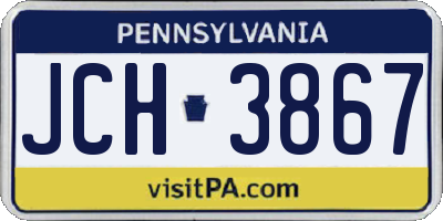 PA license plate JCH3867