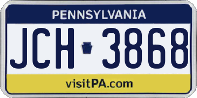 PA license plate JCH3868