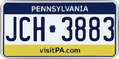 PA license plate JCH3883