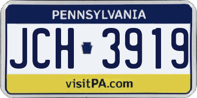 PA license plate JCH3919