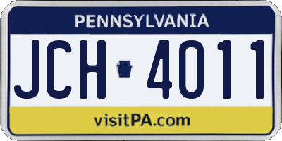 PA license plate JCH4011