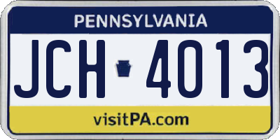 PA license plate JCH4013