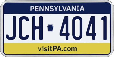 PA license plate JCH4041