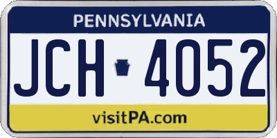PA license plate JCH4052