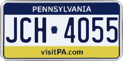 PA license plate JCH4055