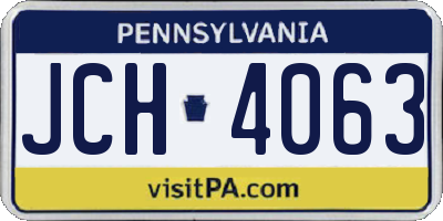 PA license plate JCH4063