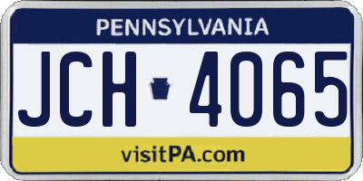 PA license plate JCH4065