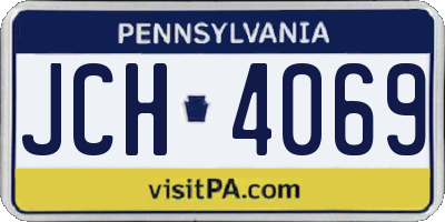 PA license plate JCH4069