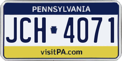 PA license plate JCH4071