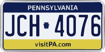 PA license plate JCH4076