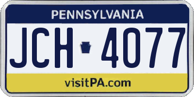 PA license plate JCH4077