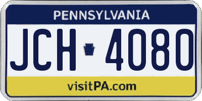 PA license plate JCH4080