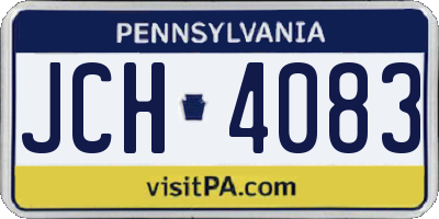 PA license plate JCH4083