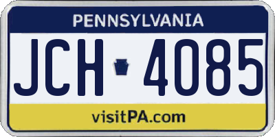 PA license plate JCH4085