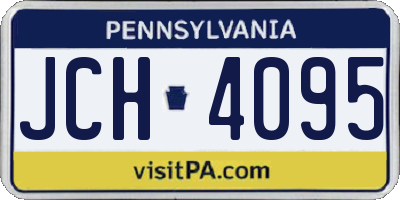 PA license plate JCH4095