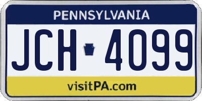 PA license plate JCH4099