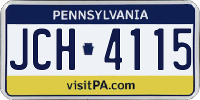 PA license plate JCH4115