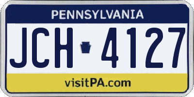 PA license plate JCH4127