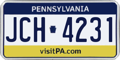 PA license plate JCH4231