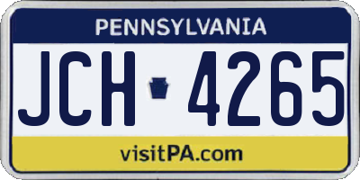 PA license plate JCH4265