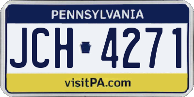 PA license plate JCH4271
