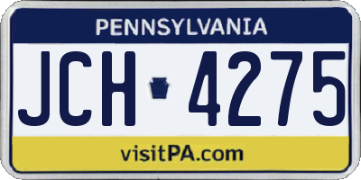 PA license plate JCH4275