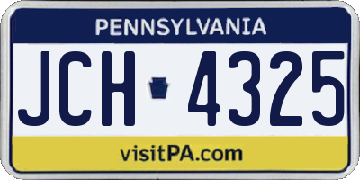 PA license plate JCH4325