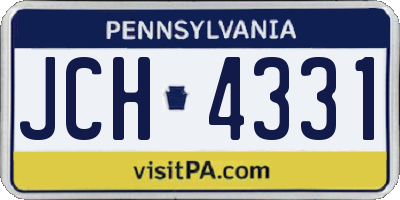 PA license plate JCH4331