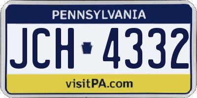 PA license plate JCH4332
