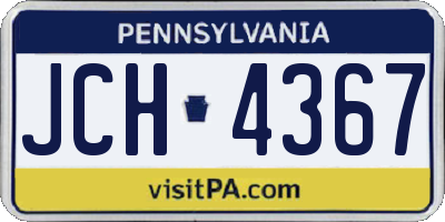 PA license plate JCH4367