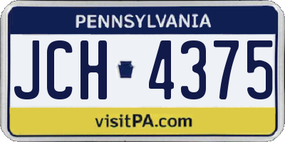 PA license plate JCH4375