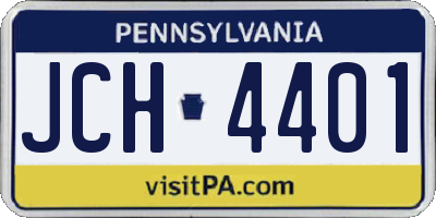 PA license plate JCH4401