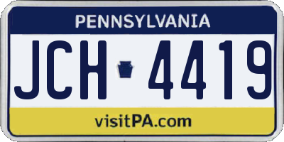 PA license plate JCH4419