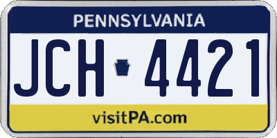 PA license plate JCH4421