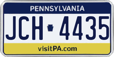 PA license plate JCH4435