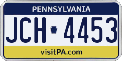 PA license plate JCH4453